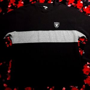 Vintage 90s Oakland Raiders NFL Football Striped Fleece Pullover Sweatshirt 2XL